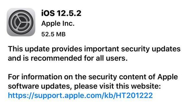 扎囊苹果手机维修分享iOS12.5.2发布，建议所有老苹果用户安装 